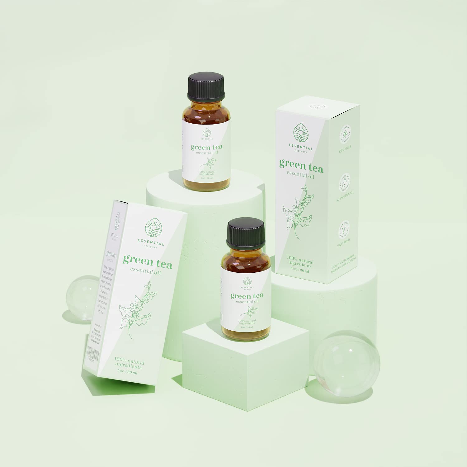 Jabón artesanal con aceite esencial té verde de Essential Delights.