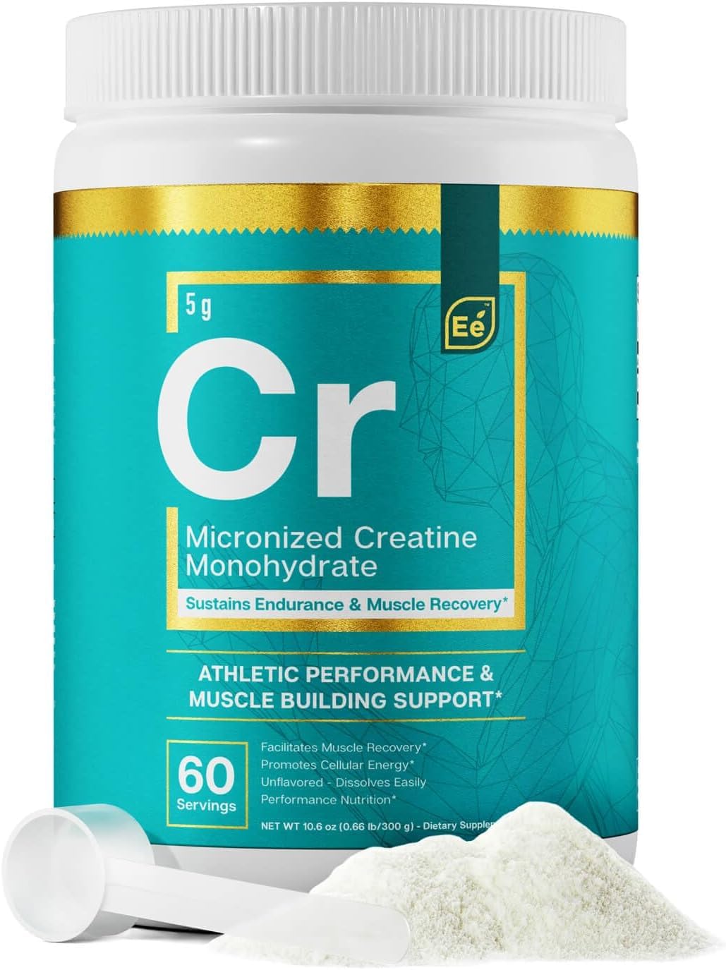 Essential Elements Creatina Monohidrato Micronizada sin sabor para disolución rápida.