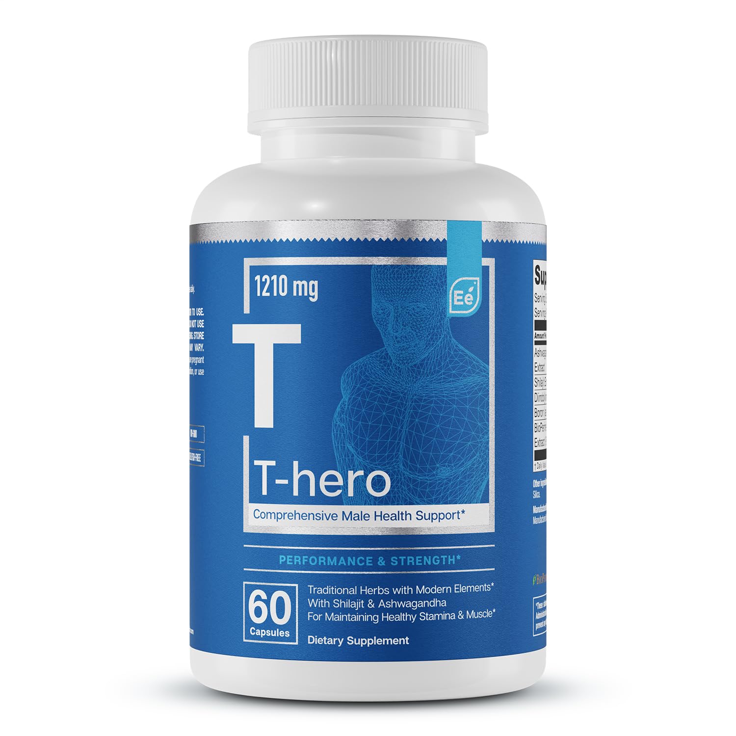 Essential Elements T-Hero: frasco de cápsulas para apoyo diario de testosterona