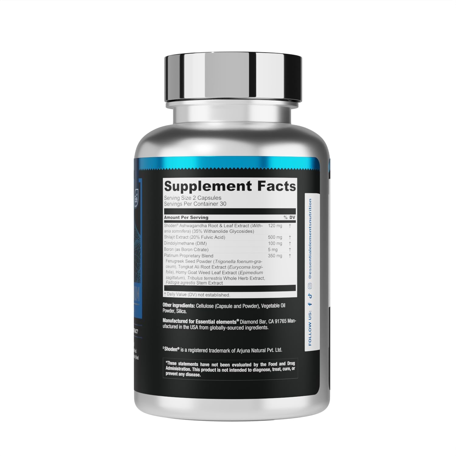 Essential Elements T-Hero Platinum, envase resistente para rutinas activas