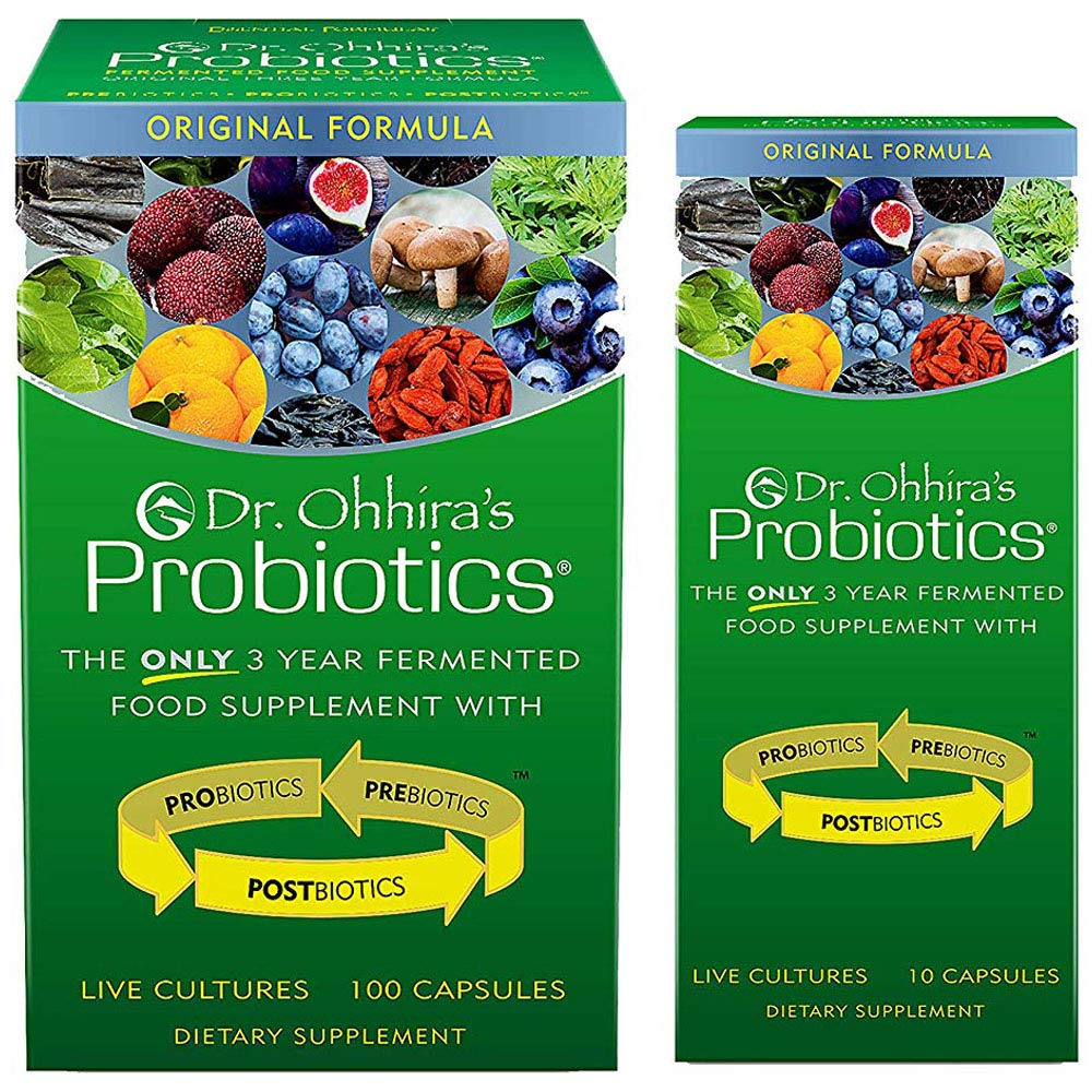 Dr. Ohhira's Probiotics: botella de cápsulas para uso diario.