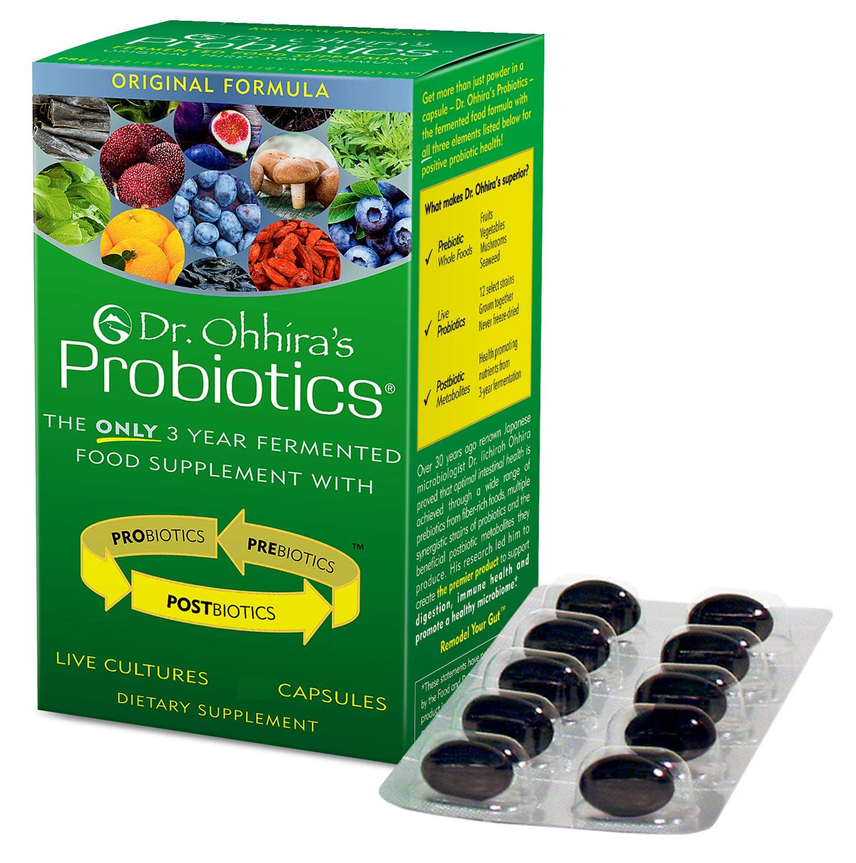 Essential Formulas Dr. Ohhira’s Probiotics Original: botella para uso diario de salud intestinal