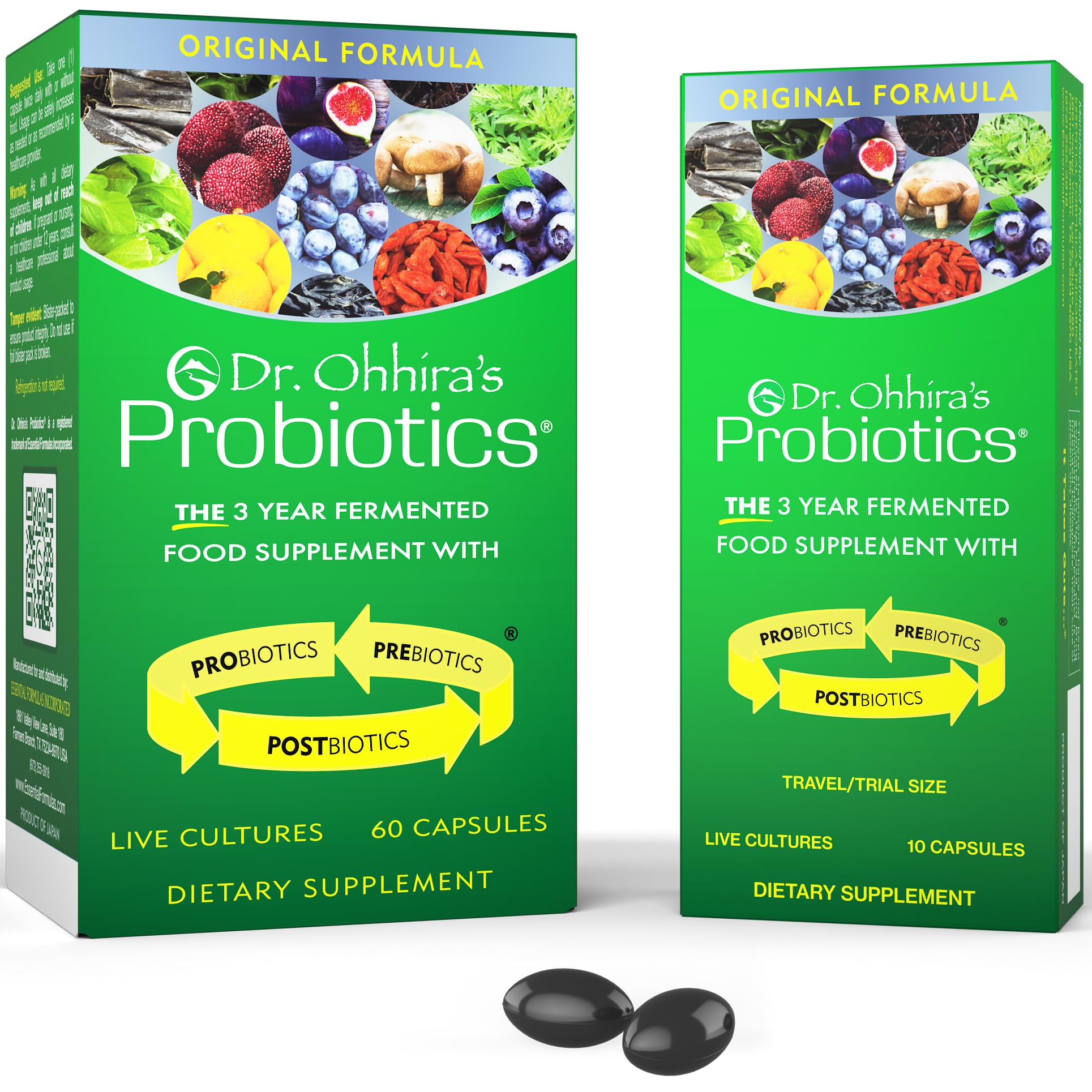 Botella de Dr. Ohhira's Probióticos Original Formula, cápsulas para uso diario
