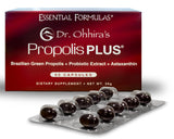 Dr Ohhira's Propolis Plus en botella de cápsulas: apoyo al sistema inmune y bienestar diario.