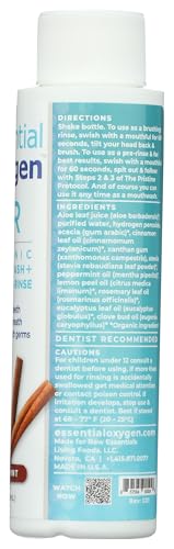 Essential Oxygen enjuague bucal canela, uso suave durante el cepillado diario