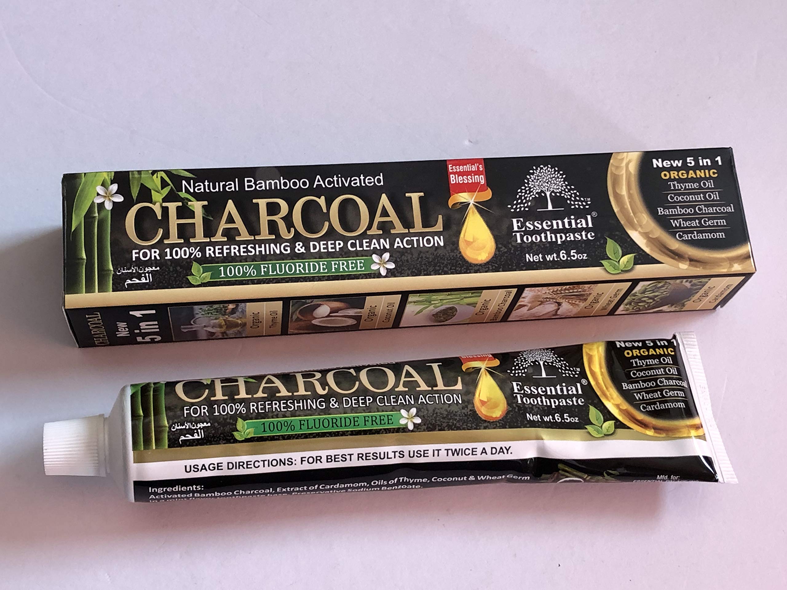 Essential Palace pasta dental carbón de bambú natural para una limpieza profunda.