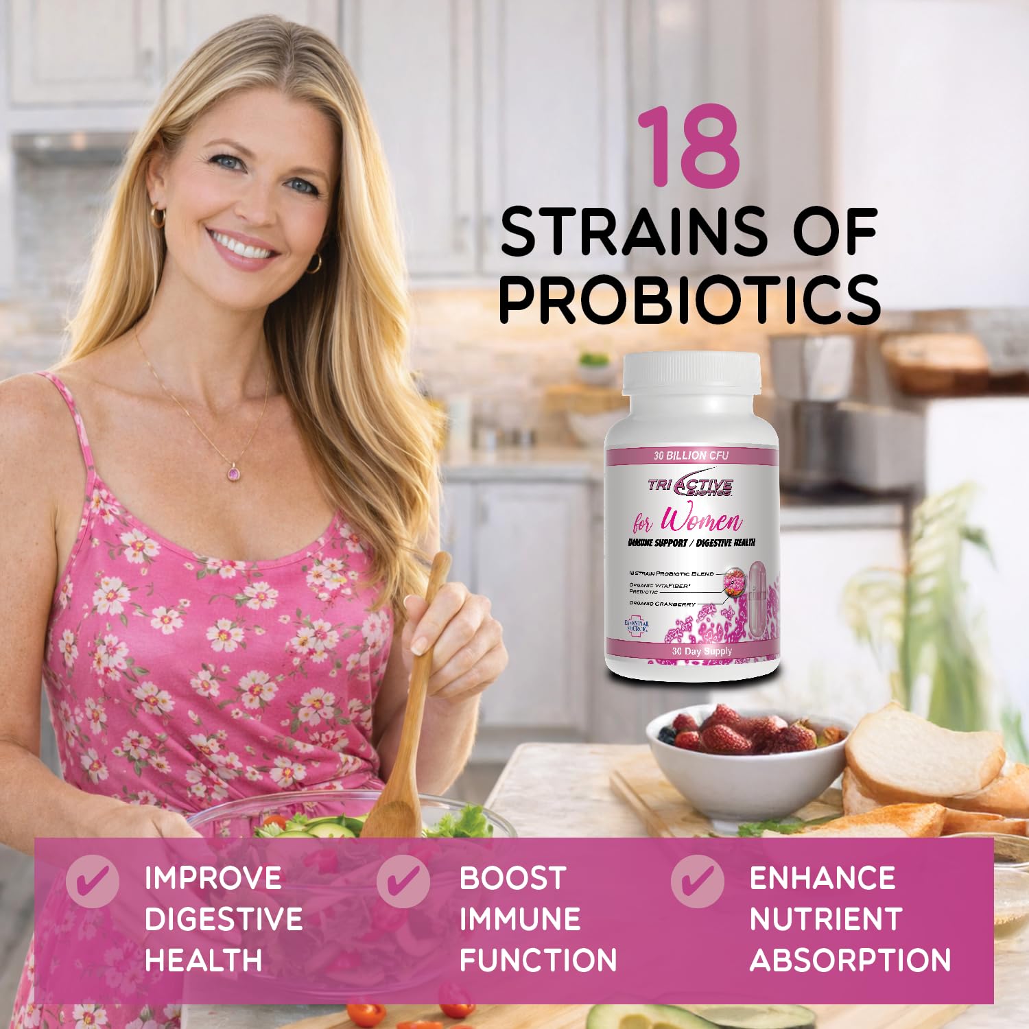 Essential Source Triactive Biotics detalle de cápsula con microencapsulación.