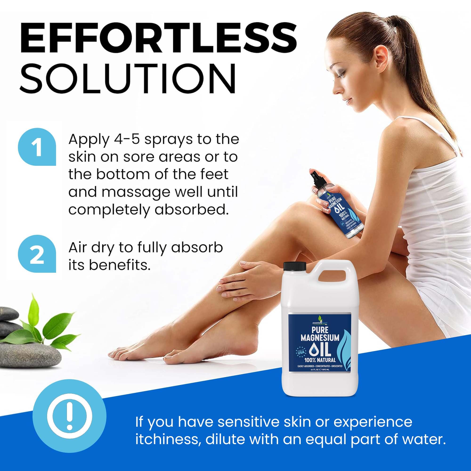 essentiallybased Aceite Magnesium Spray, enfoque pies-relajacion, masaje calmante en pies cansados