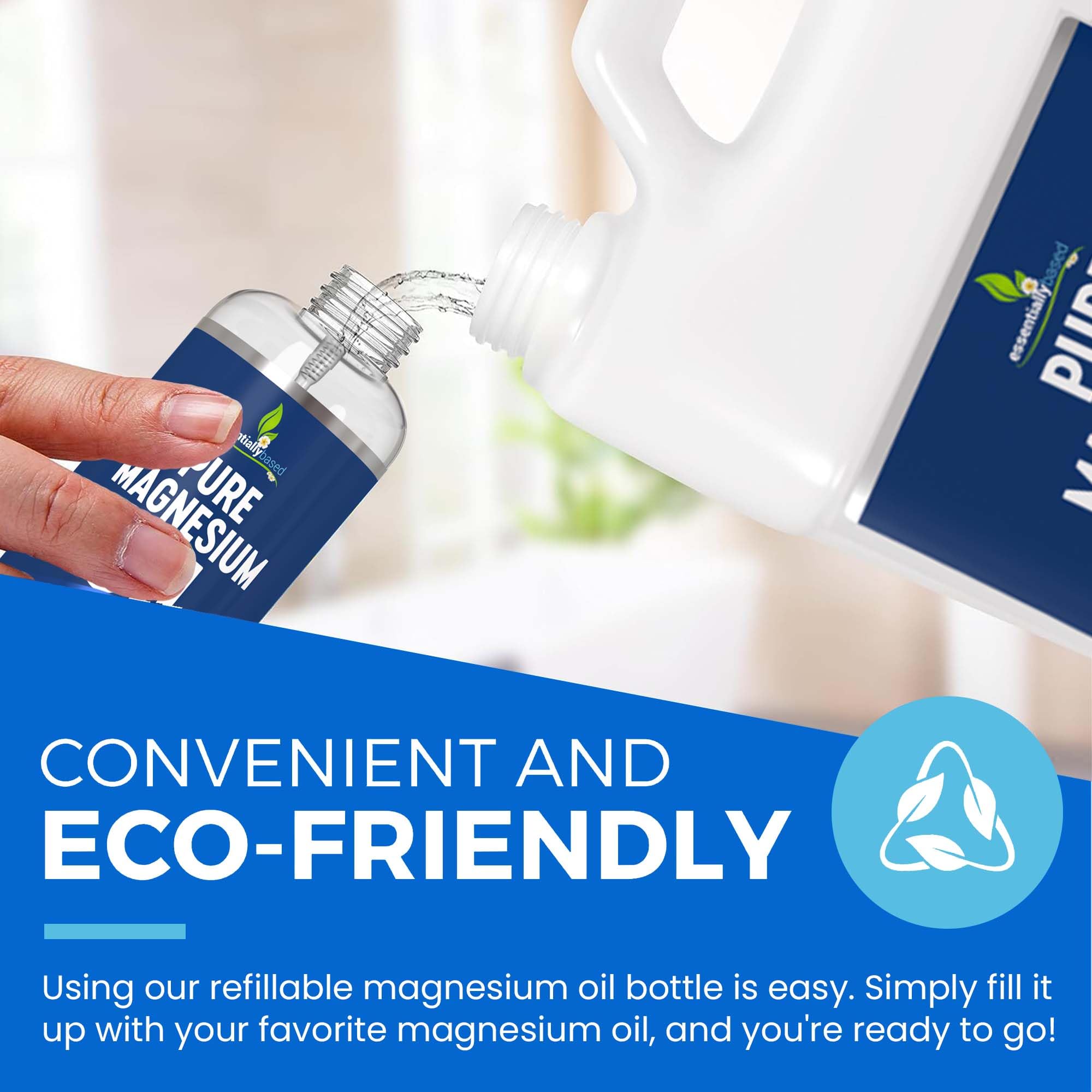 essentiallybased Aceite Magnesium Spray, enfoque uso-diario, apoyo para bienestar diario