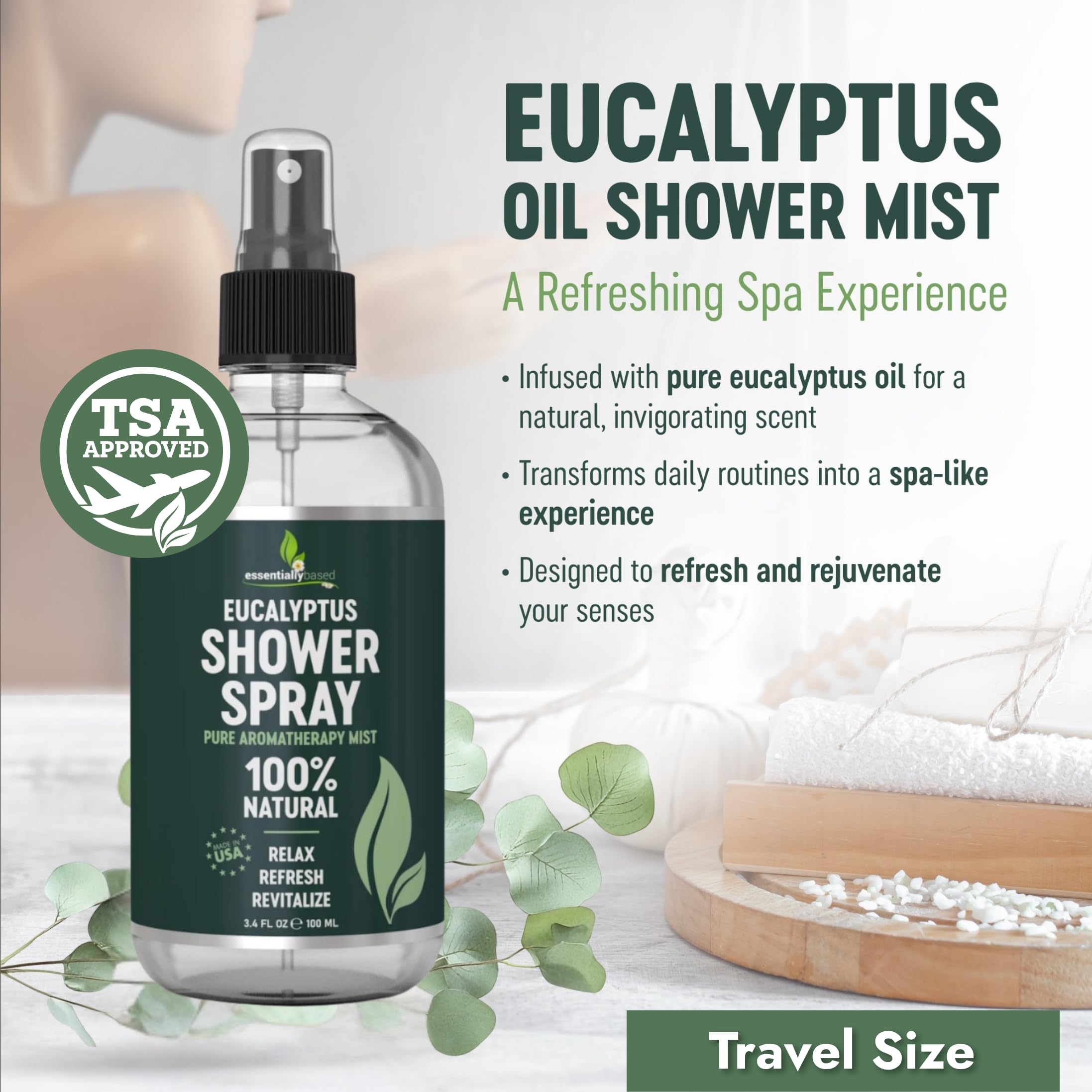 essentiallybased aromaterapia ducha eucalipto: aroma calmante para momentos de relajación.