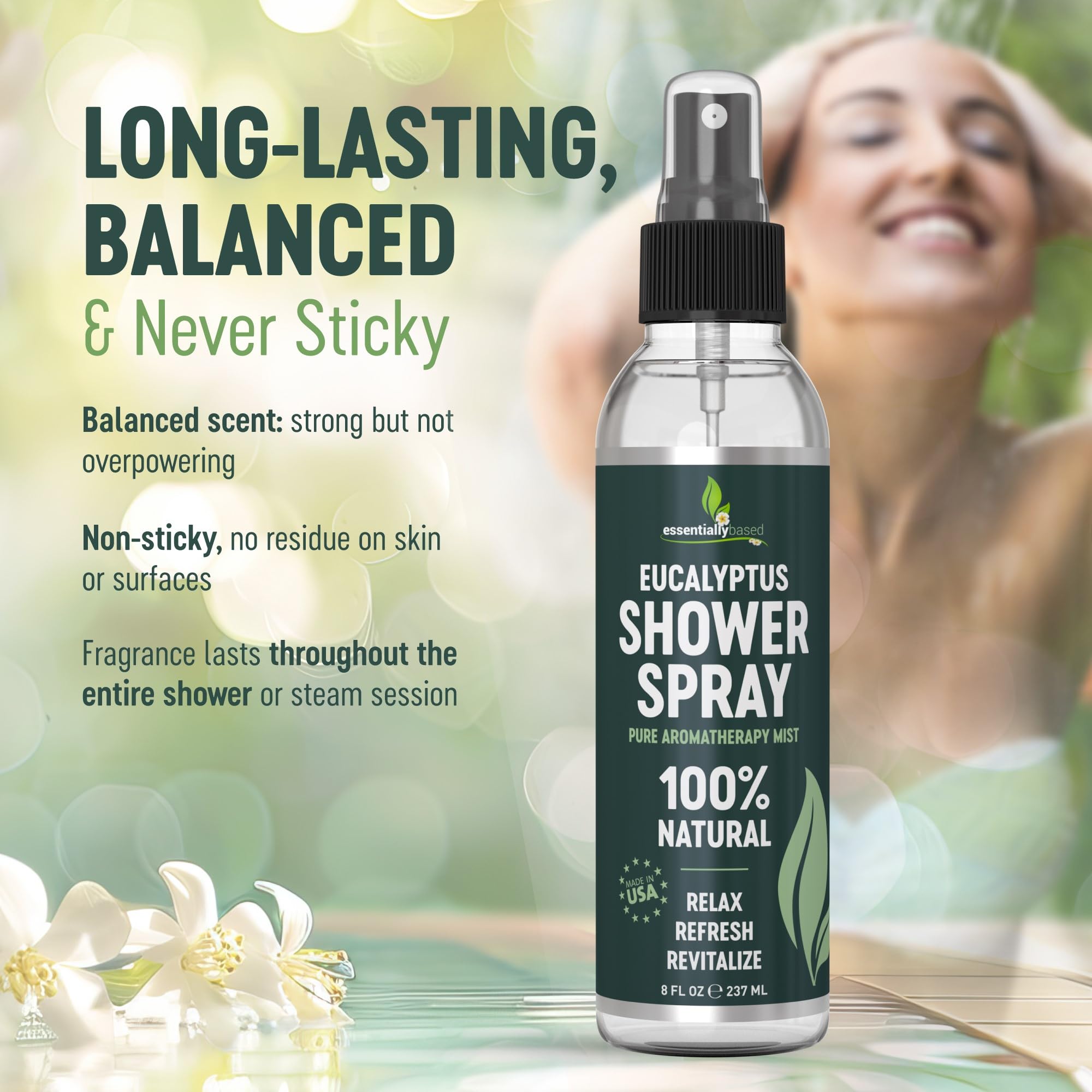 essentiallybased eucalipto terapia aromaterapia 8oz: aroma calmante para cualquier habitación.