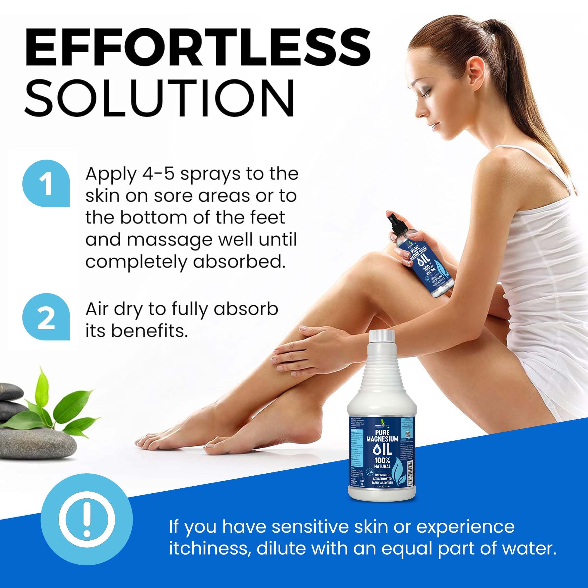 EssentiallyBased magnesio spray para pies, relaja músculos tras un día largo