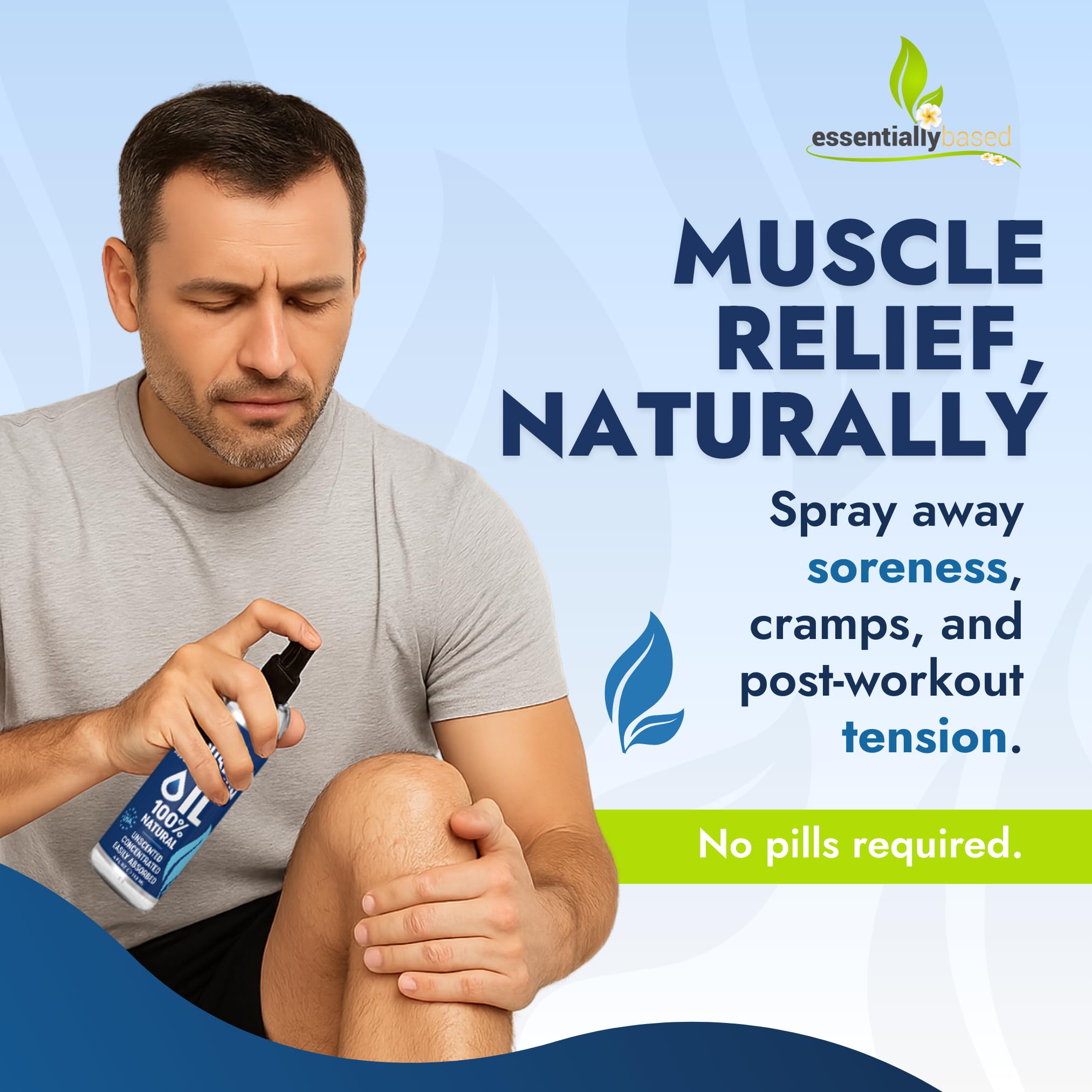 EssentiallyBased Aceite de Magnesio Puro; tamaño de viaje apto para viajar.