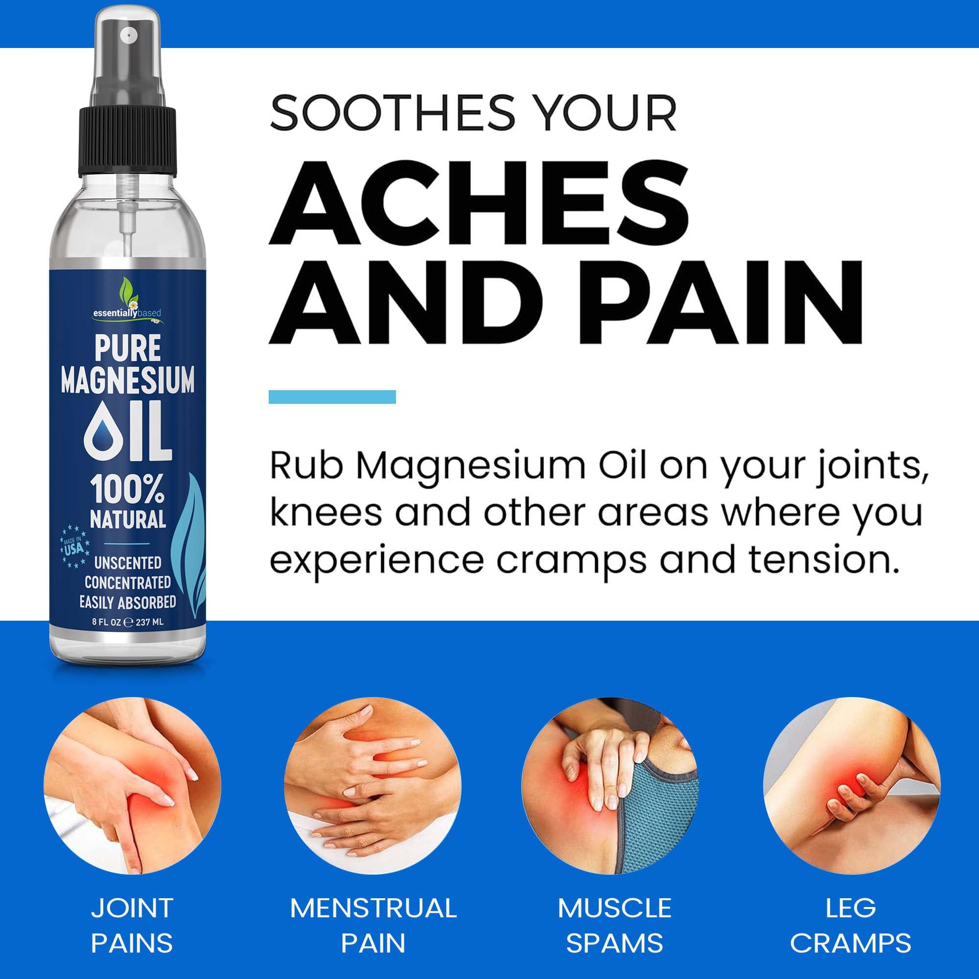 EssentiallyBased relajación nocturna magnesio spray para dormir mejor.