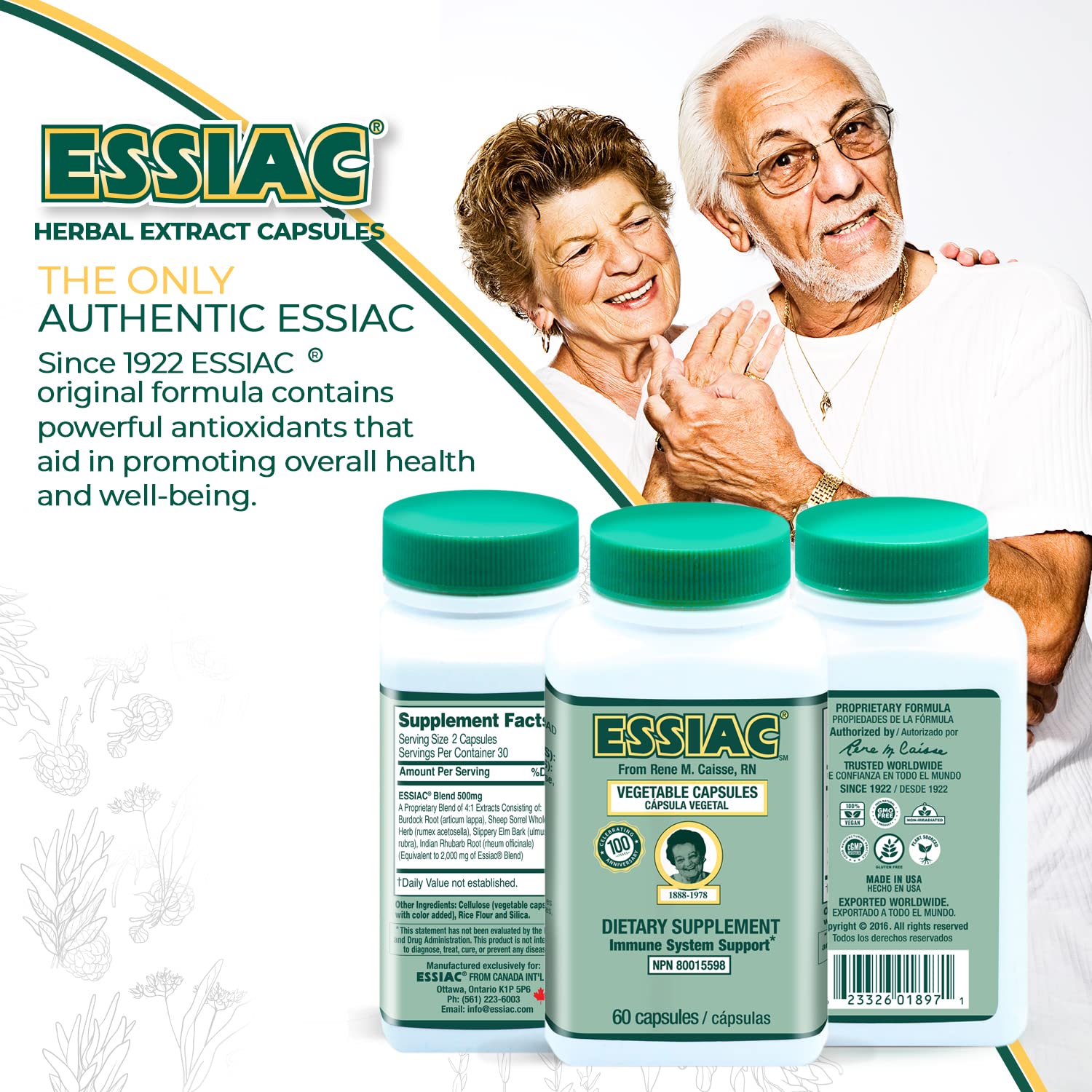 Envase de vidrio de Essiac conserva nutrientes de forma estable.