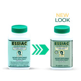 Etiqueta frontal de Essiac para verificar ingredientes vegetales.