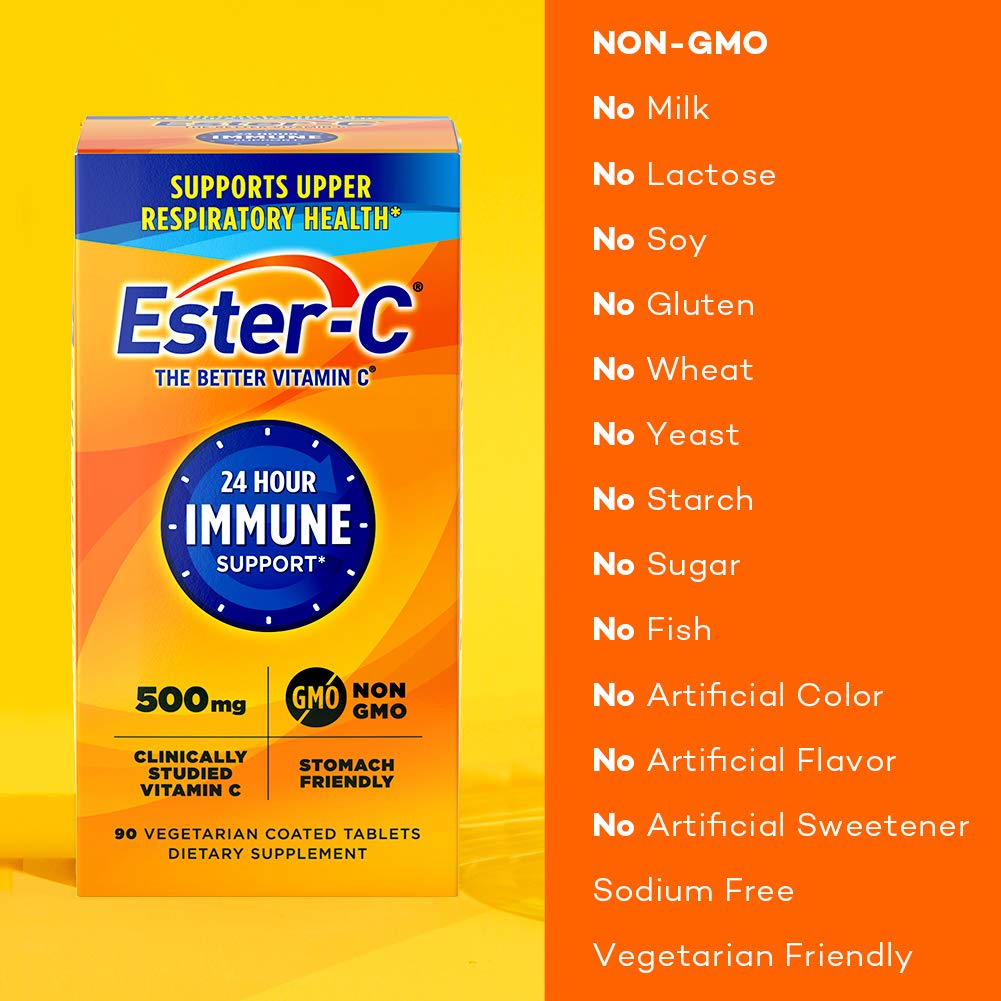 Dos tabletas Ester-C 500 mg como dosis diaria conveniente para el día a día