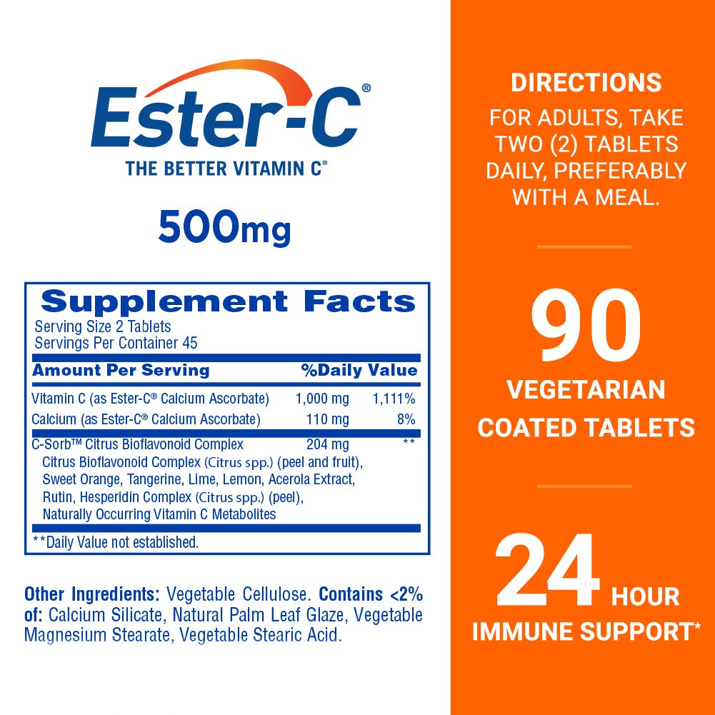 Ester-C 500 mg en mano, fácil de incorporar a la rutina diaria de vitamina C
