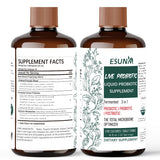 ESUNM etiqueta de botella mostrando fórmula 3 en 1 para soporte intestinal integral.