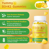 Gomitas Esverco D3 K2 con sabor piña, disfruta tu rutina diaria.