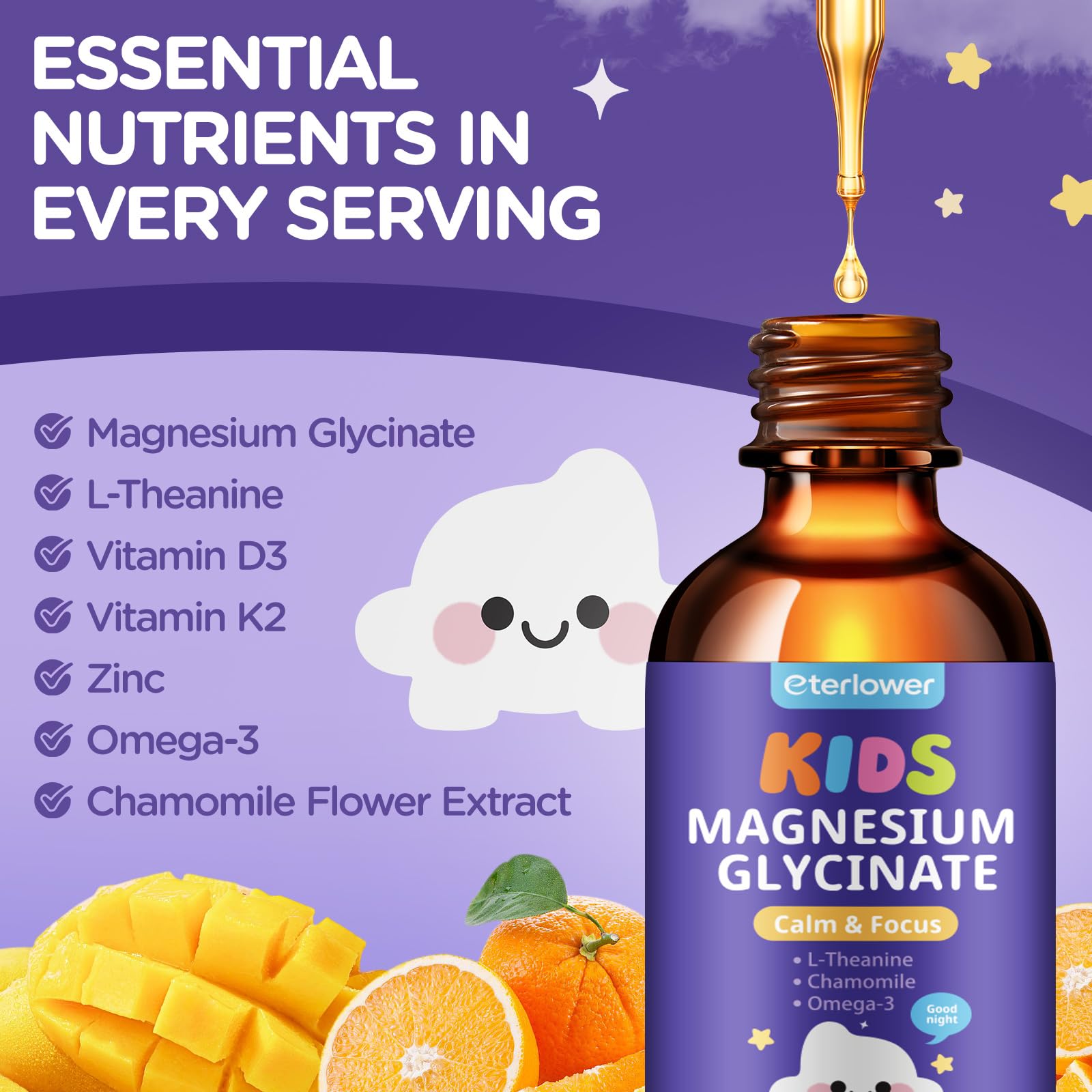 Sabor naranja-mango que facilita su aceptación entre los niños.