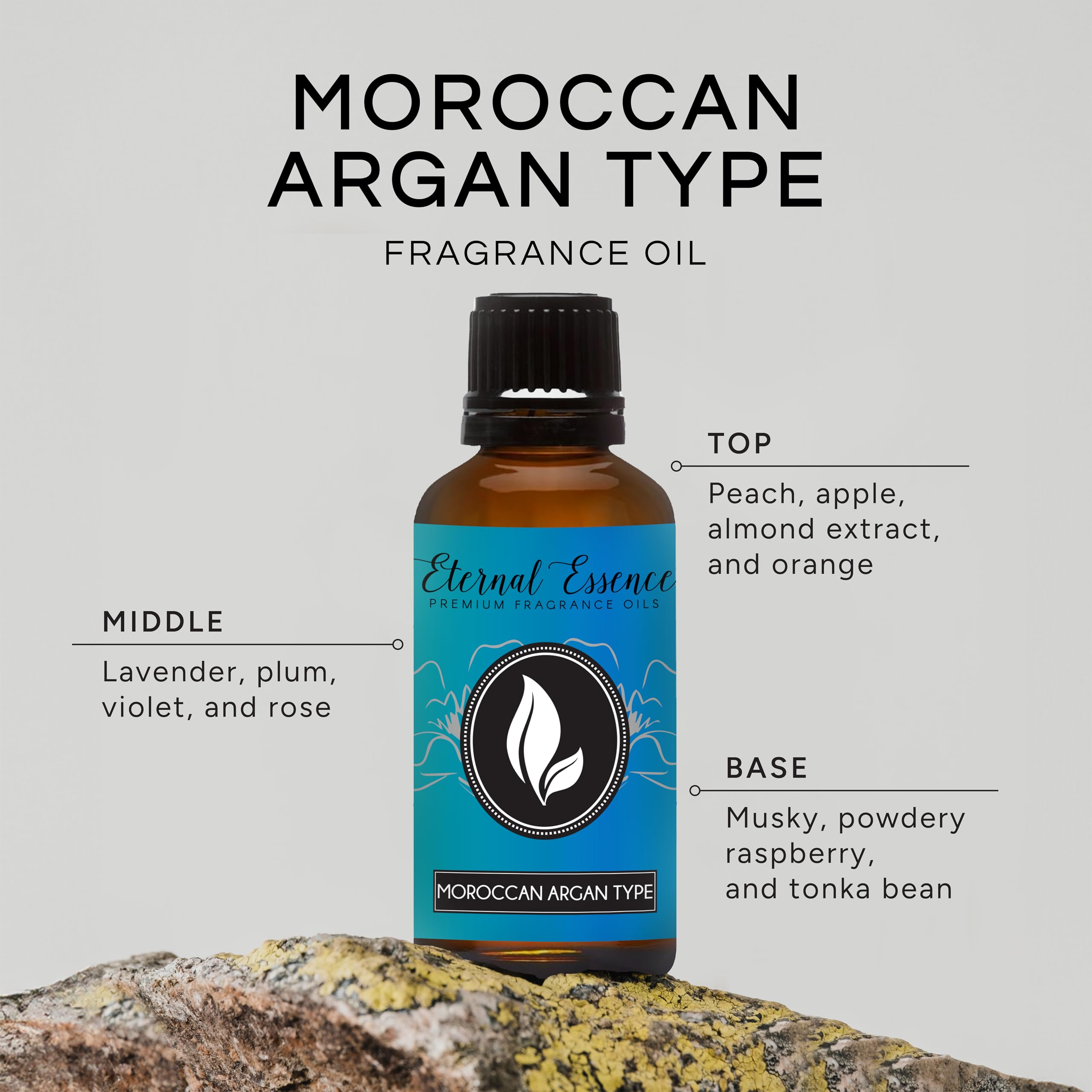 Eternal Essence Oils, notas superiores afrutadas de argán marroquí para ambientación.