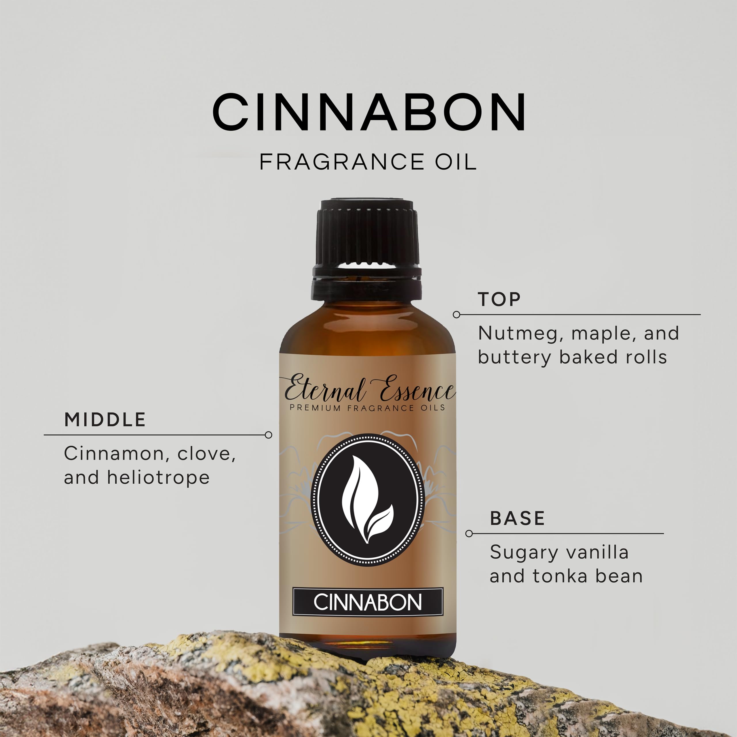 Eternal Essence Oils Cinnabon, gotero integrado para dosificar con precisión.