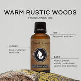 Eternal Essence Oils Warm Rustic Woods: cierre-tapon-ambar para almacenamiento seguro.