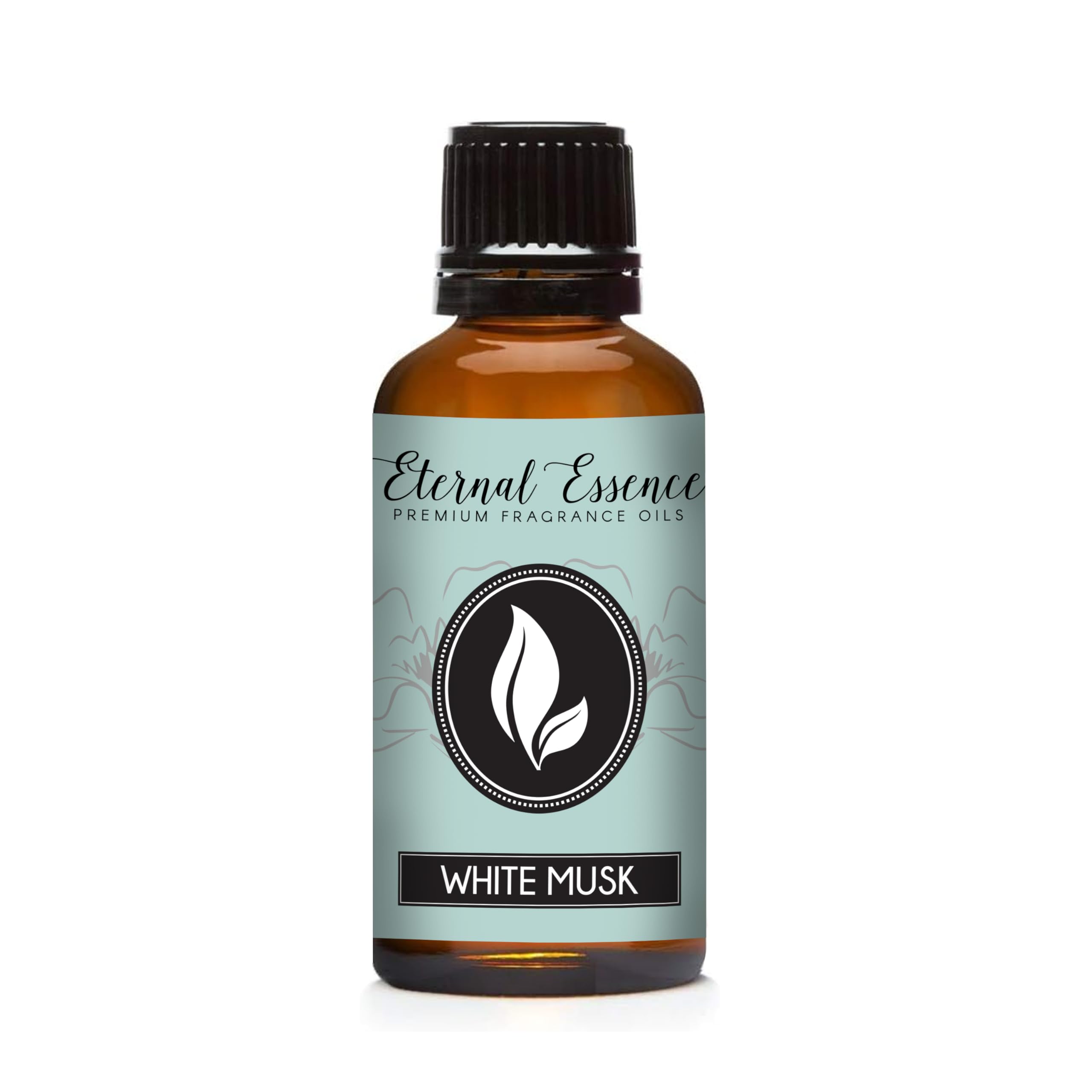 Eternal Essence Oils White Musk, botella ámbar para fragancias premium en velas caseras