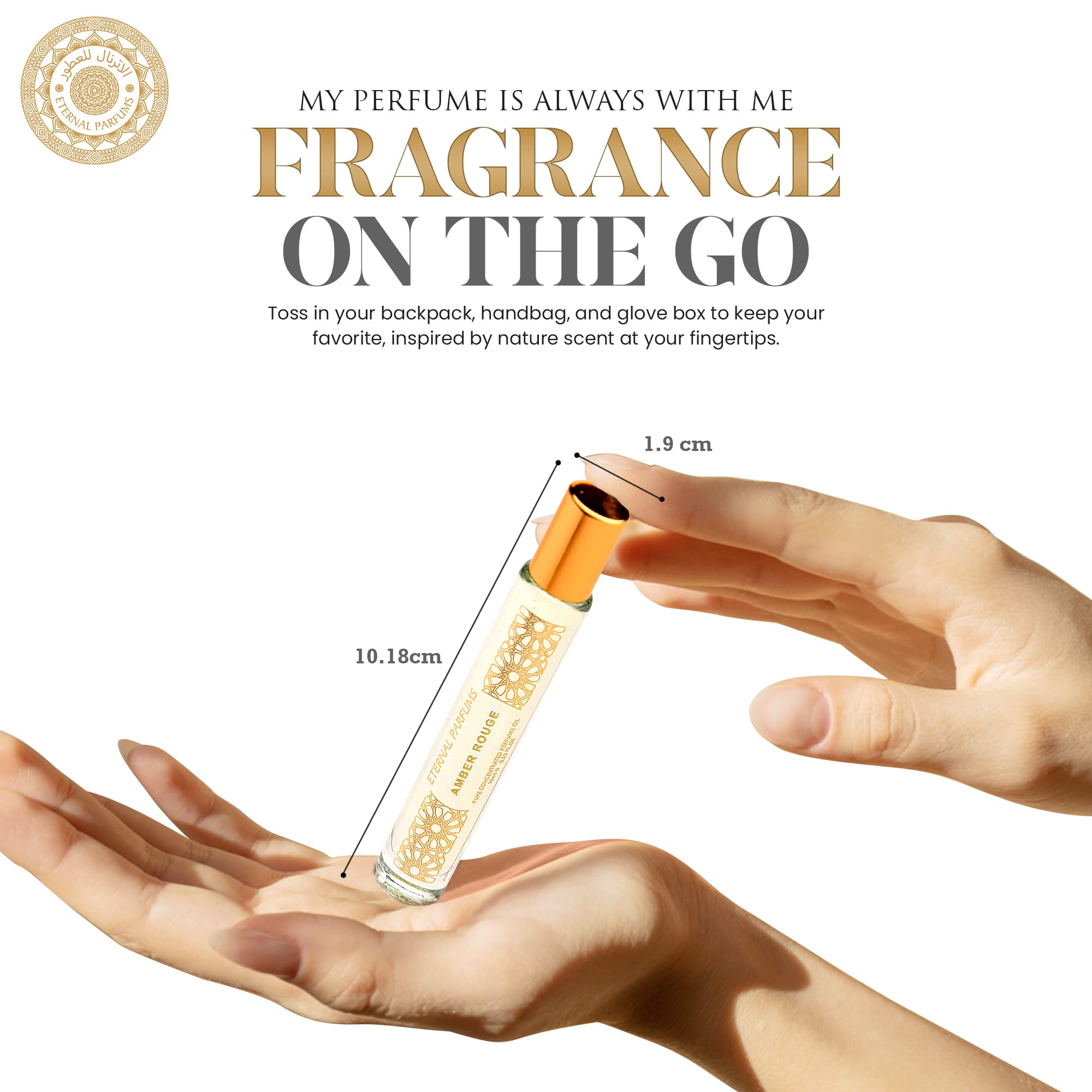 Eternal Parfums perfume aceite 10ml, aplicación portátil y concentrada.