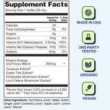 Ethan's Cafeína 150 mg: cafeína vegetal de té verde y guayusa para enfoque rápido.
