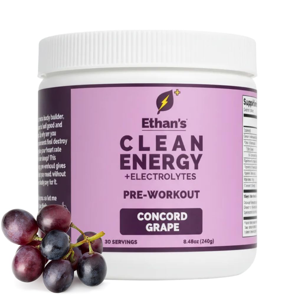 Ethan's Feel Good pre-entrenamiento sabor uva Concord para energía sostenida