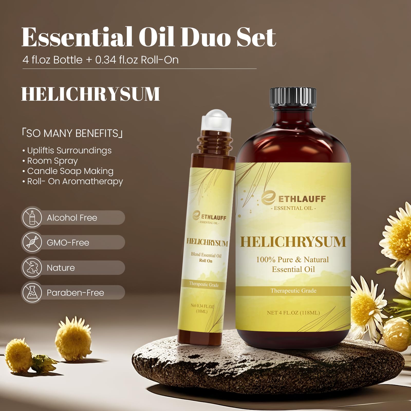 Ethlauff Helichrysum: gotero de cristal para dosificación precisa y segura.
