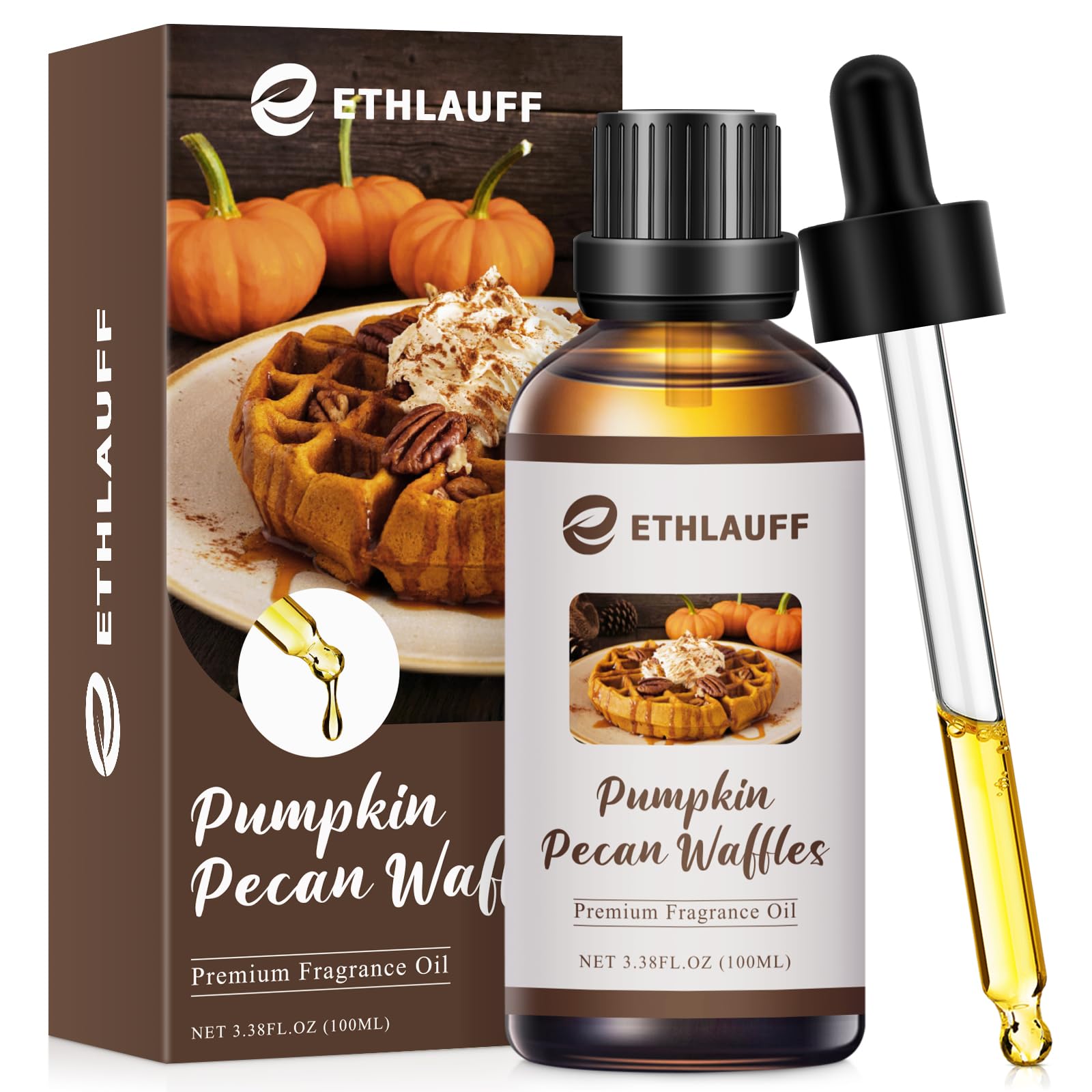 Ethlauff Aceite fragancia Gofres de Calabaza con Pecanas en botella perfuma el hogar