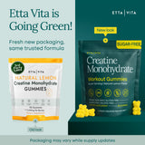 Gomitas creatina sin azúcar Etta Vita sabor limón, presentación portátil para el gimnasio.