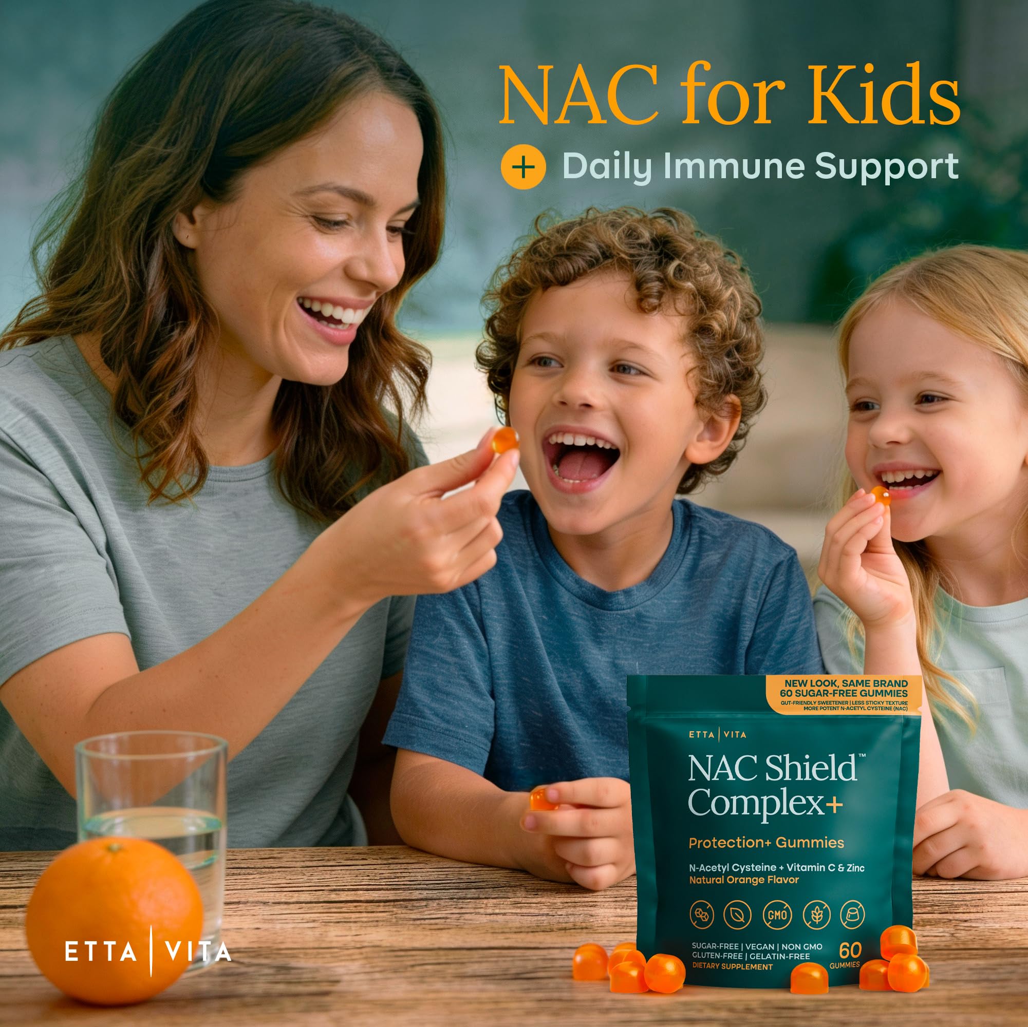 Gomitas N-acetilcisteína (NAC) de Etta Vita con Vitamina C y Zinc para inmunidad.