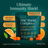 Gomitas NAC sabor naranja de Etta Vita, ideal para niños.