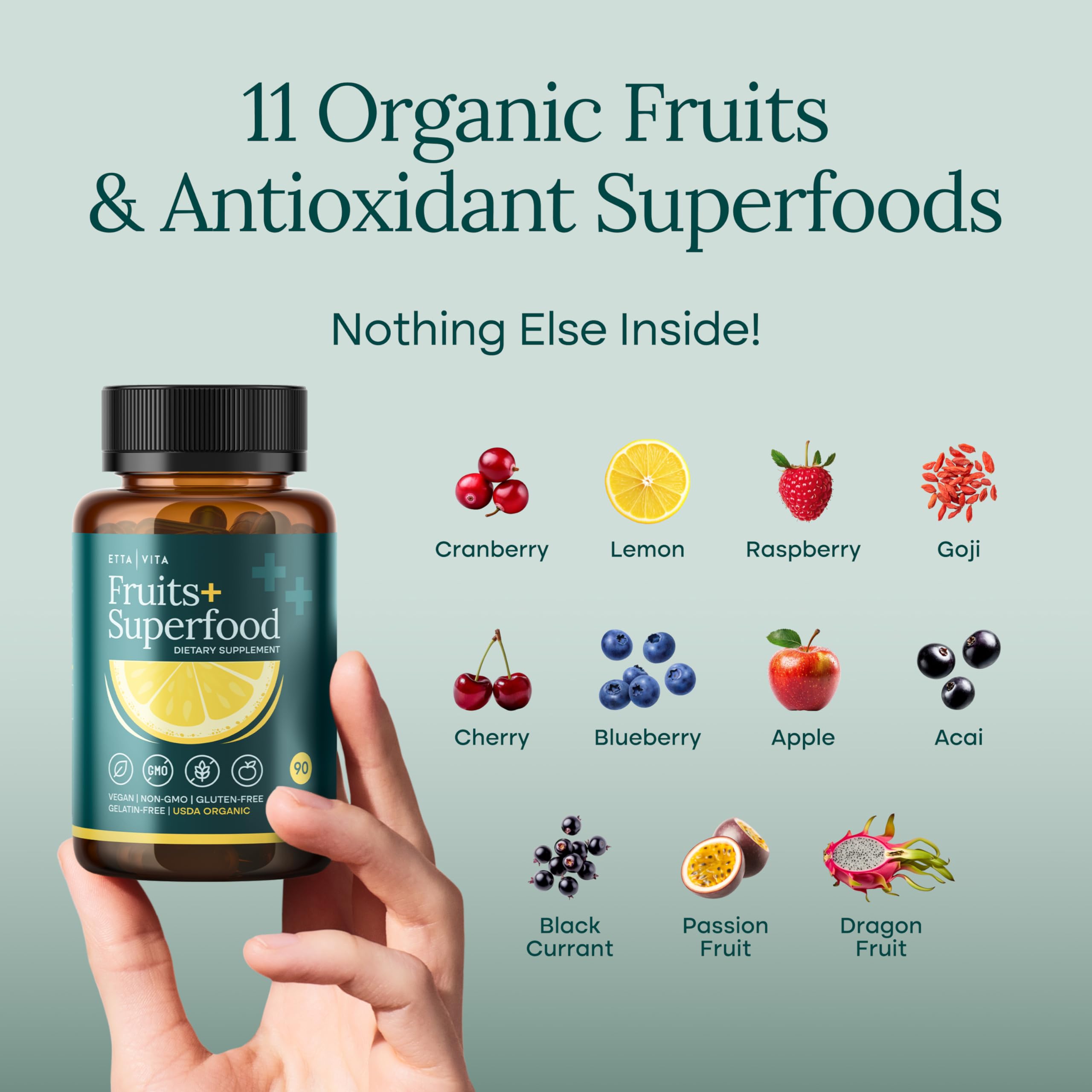 Etta Vita: 31 frutas y verduras en una mezcla para vitalidad natural.