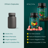Frente de la caja Etta Vita, 120 gomitas para un hábito nutritivo.