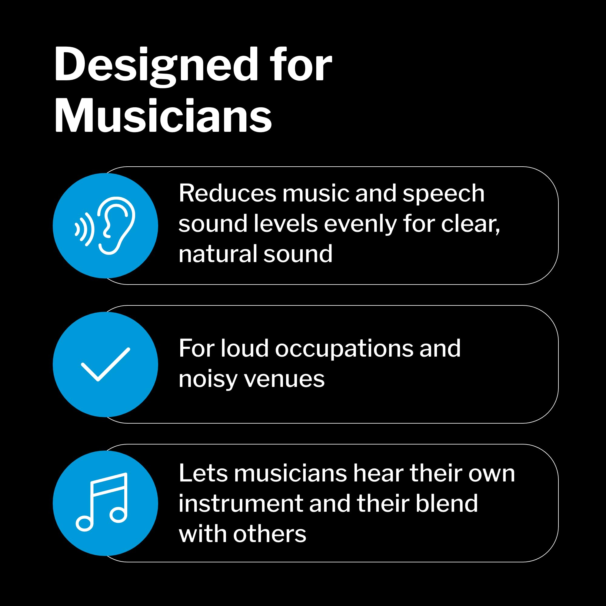 MusicPro Elite modo Impulso para protección y claridad en conciertos