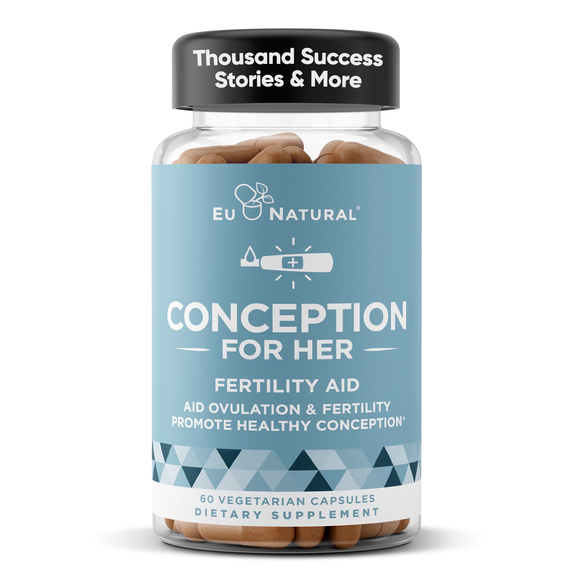 Eu Natural Conception for Her: botella de cápsulas para apoyar equilibrio hormonal y ciclo regular.