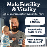 Eu Natural Conception for Him capsules close-up for easy daily intake.