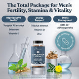 Zinc and folate blend label on Eu Natural Conception for Him bottle.