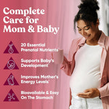 Eu Natural Glow Prenatal frasco: envase de 60 cápsulas vegetarianas para comodidad