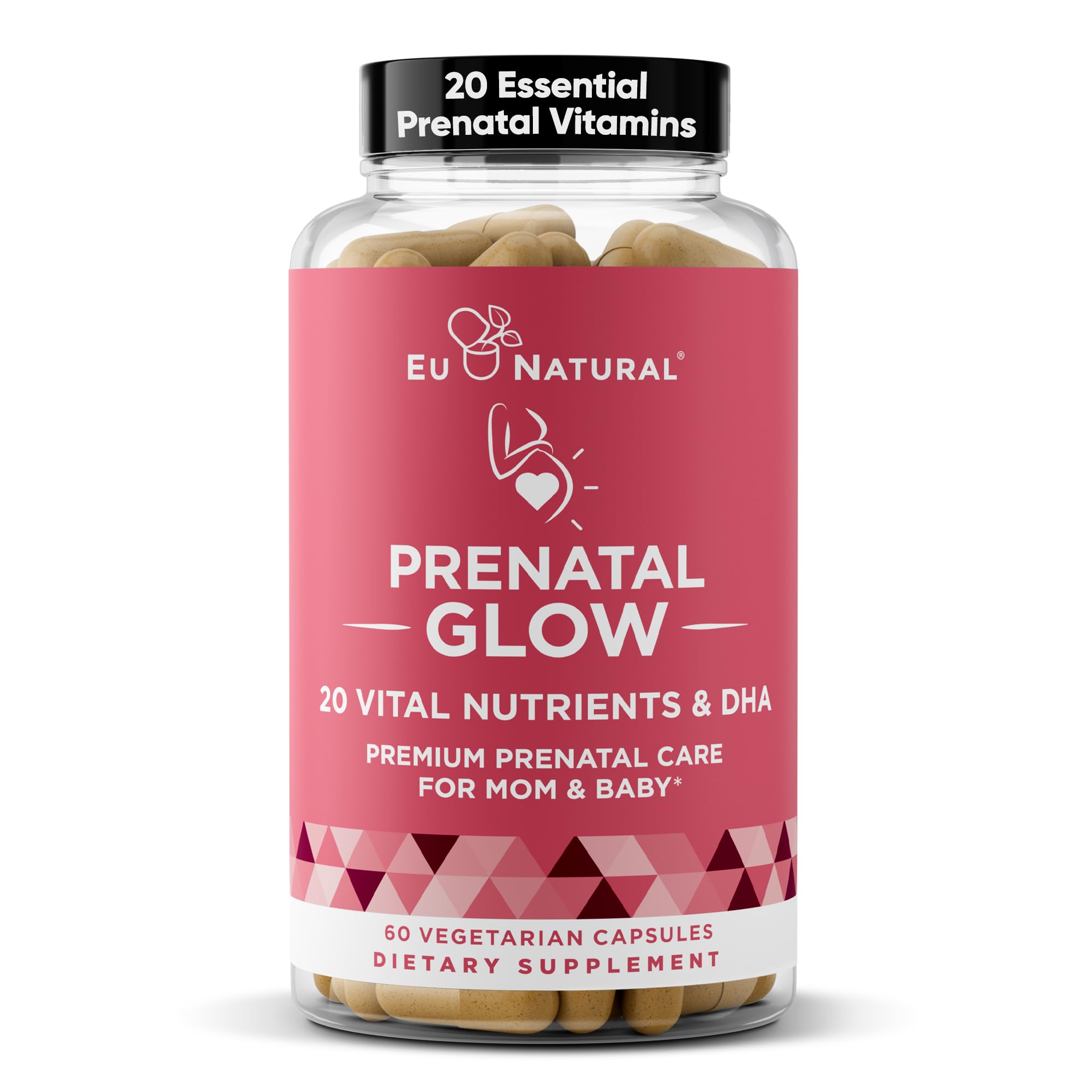 Eu Natural Glow Prenatal cápsulas: apoyo diario de nutrición prenatal para mamá