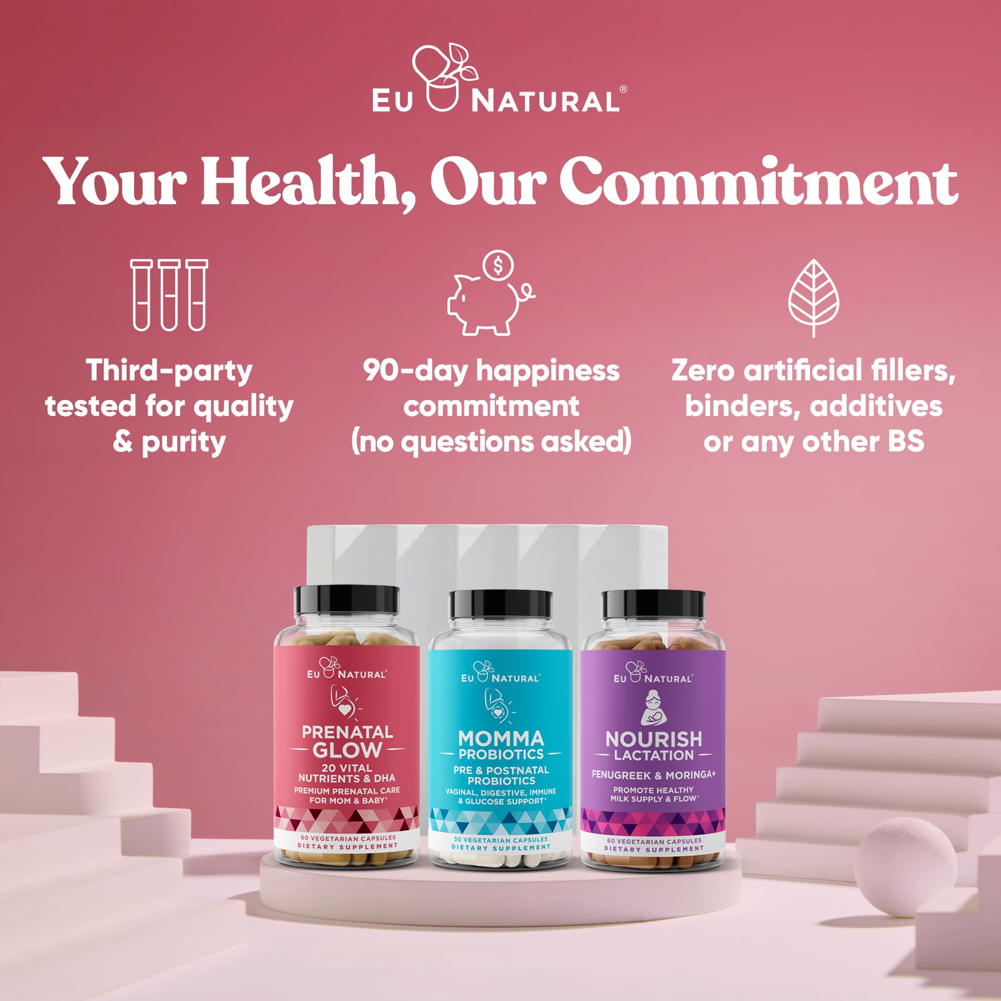 Eu Natural Glow Prenatal pruebas de terceros: calidad y consistencia garantizadas