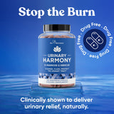 Eu Natural Urinary Harmony, cápsulas vegetarianas, fáciles de tragar para uso diario.
