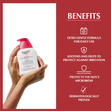 Eucerin Intim-Protect, detalle de textura cremosa del gel para uso diario suave.