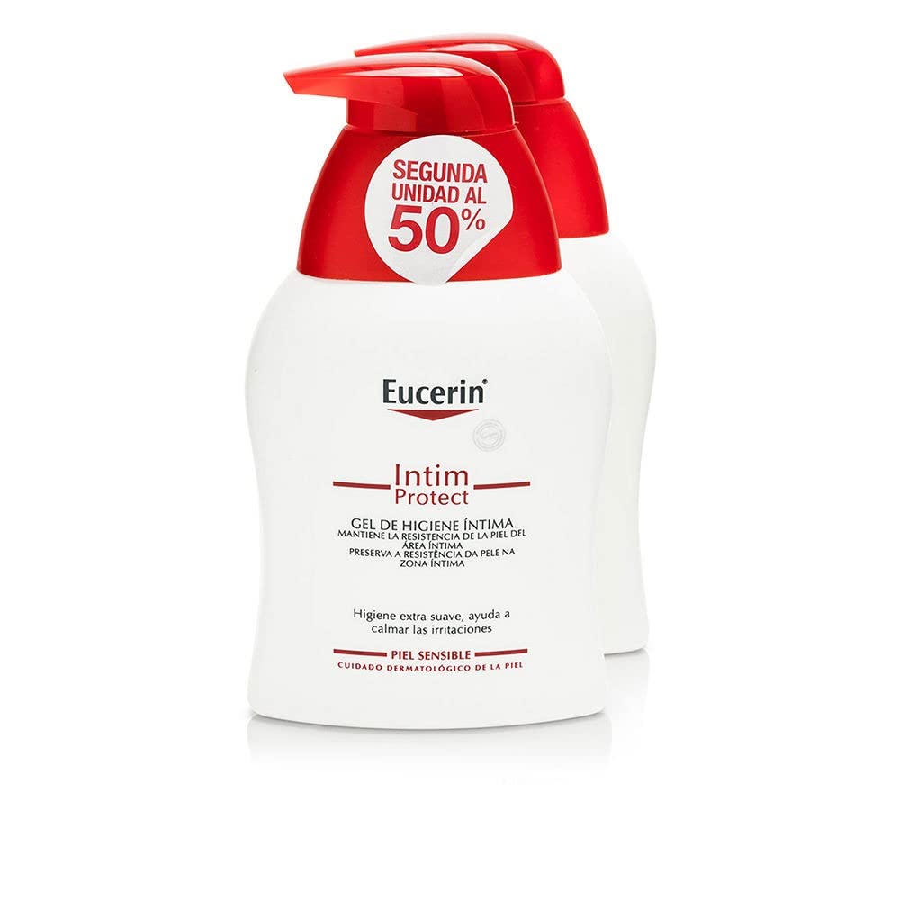 Eucerin Higiene Íntima dúo: dos botellas de 250 ml para cuidado diario.