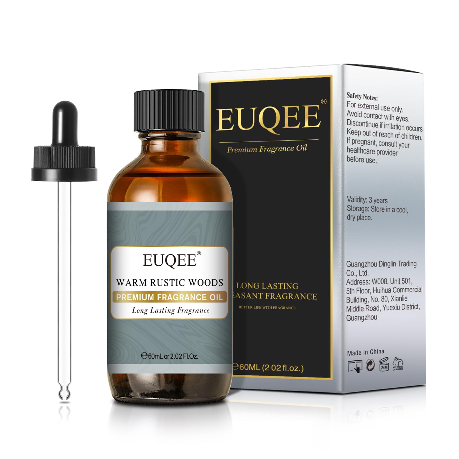 EUQEE Aceite de fragancia: botella ámbar con gotero para dosificar